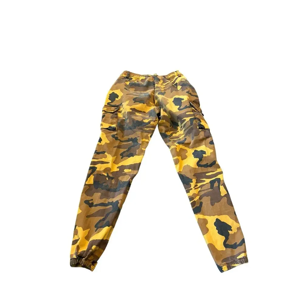 American Bazi Yellow & Brown Camo Cargo Pants Size L - Picture 3 of 5